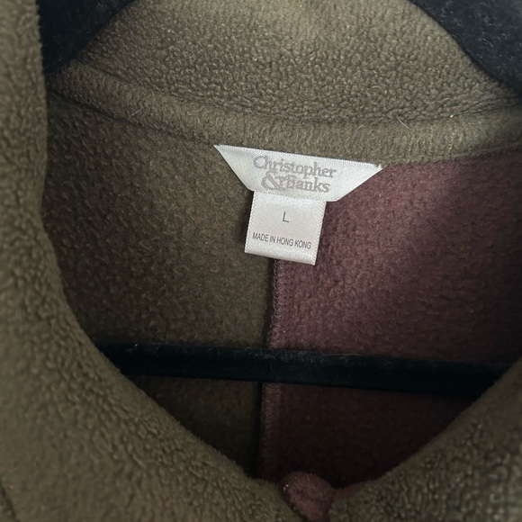 VTG Christopher and Banks Fall Embroidered Color Block Fleece Women’s Large - Picture 4 of 11